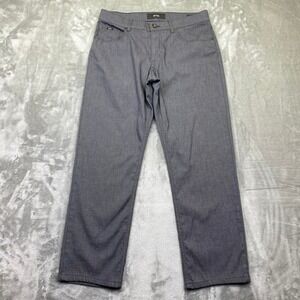 Brax Cooper Style Regular Fit Men Gray Herringbone Patterned Casual Pants Sz 31"